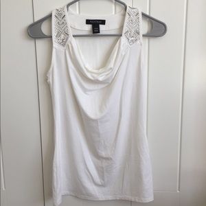 White House Black Market Jeweled White tank top